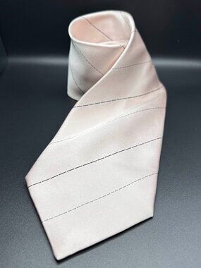 Kenneth Cole New York Men's 100% Silk Light Pink Striped Tie